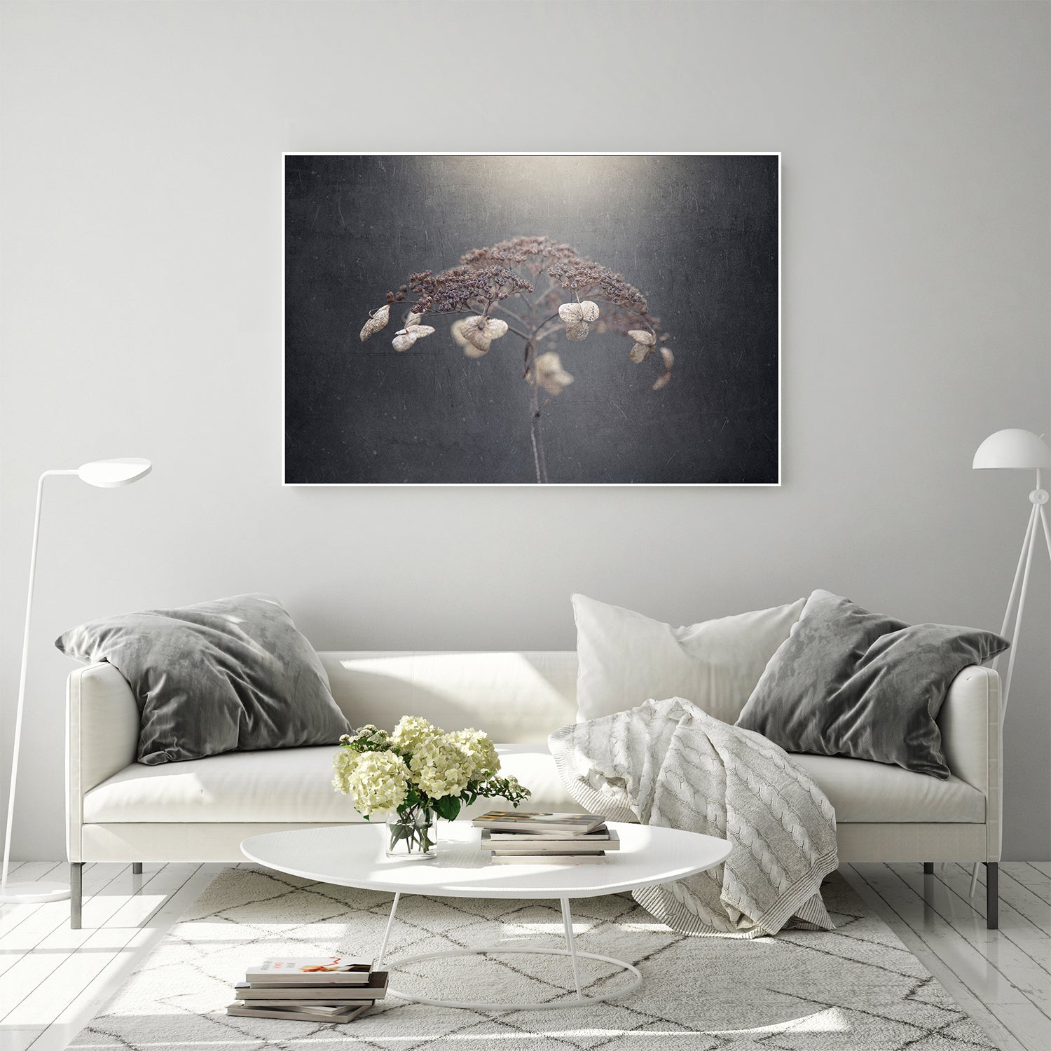 wall-art-print-canvas-poster-framed-Withe Hydrangea-7