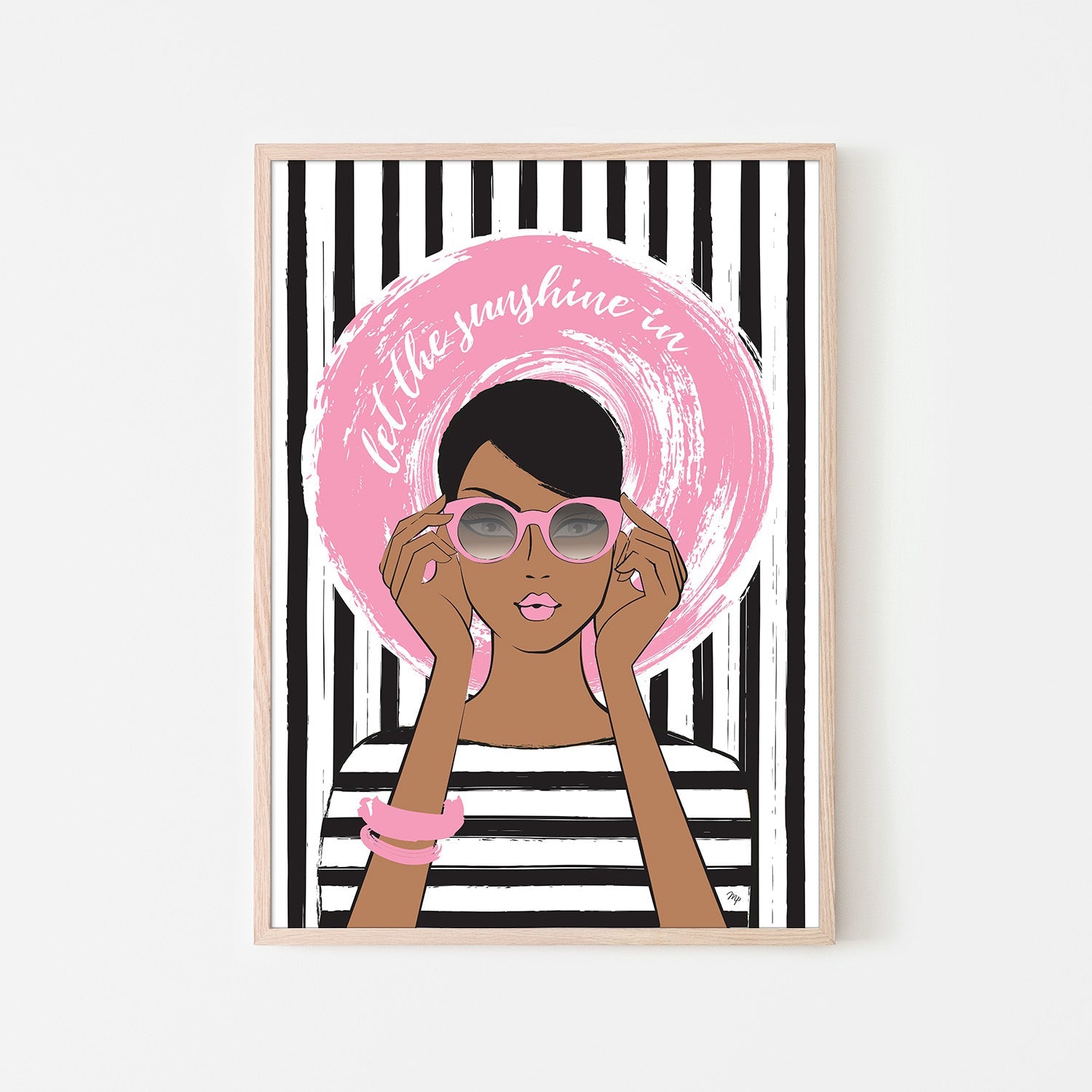 wall-art-print-canvas-poster-framed-Woman in Pink Sunglasses-6