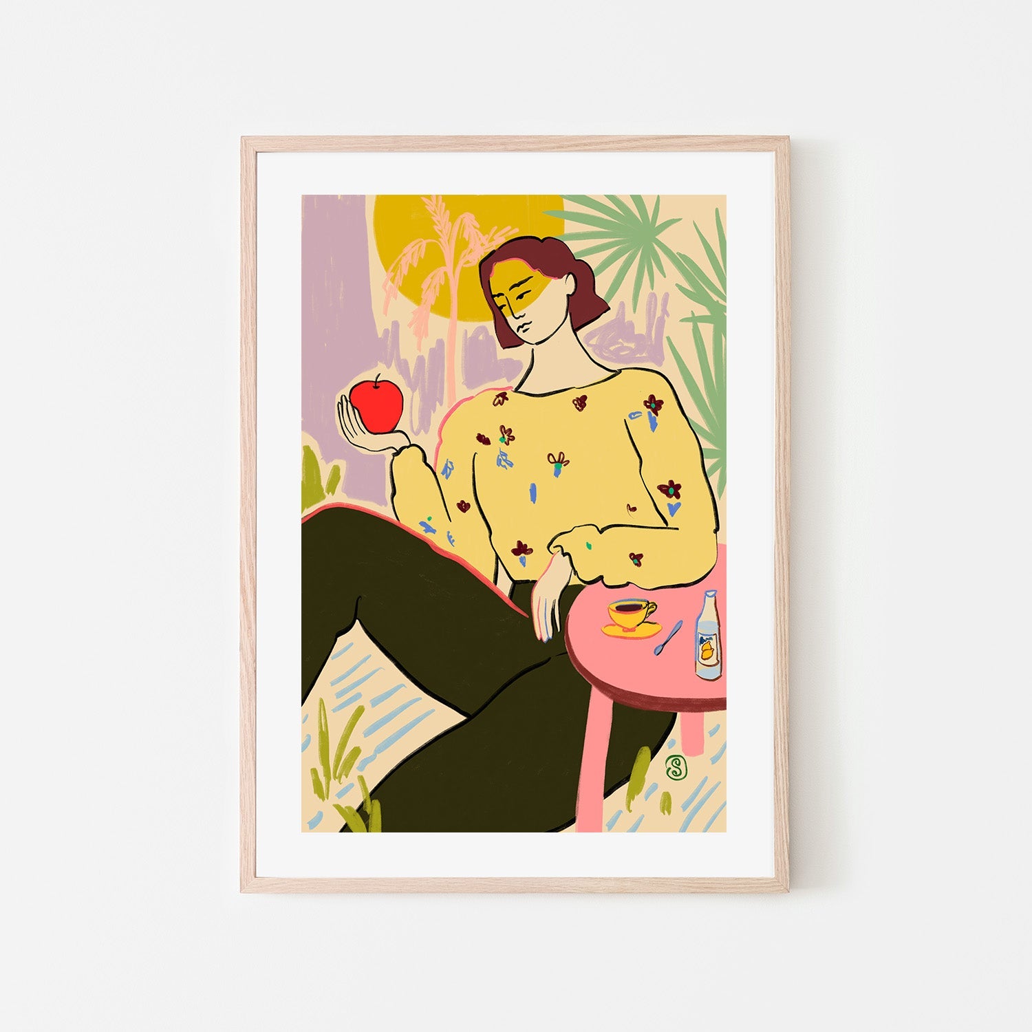 wall-art-print-canvas-poster-framed-Woman With Apple , By Sandra Poliakov-6