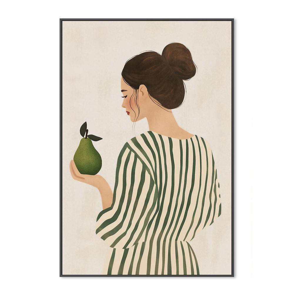 wall-art-print-canvas-poster-framed-Woman With Green Pear-3
