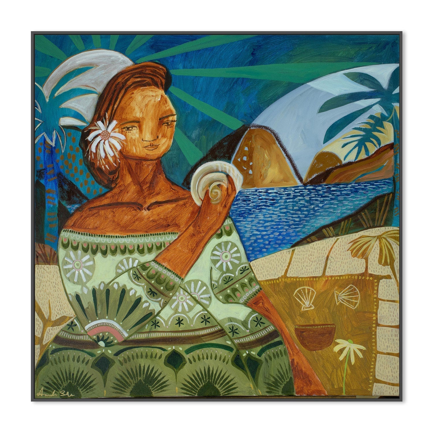 wall-art-print-canvas-poster-framed-Woman With Shell , By Amanda Skye-3