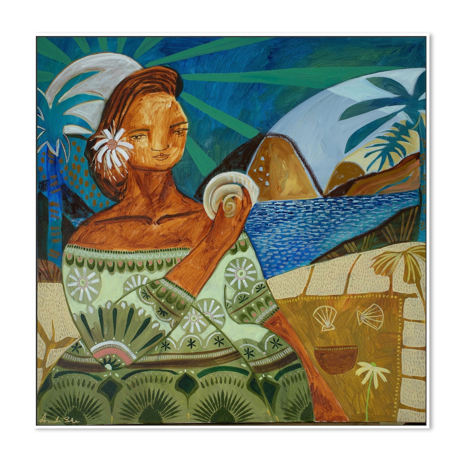 wall-art-print-canvas-poster-framed-Woman With Shell , By Amanda Skye-5