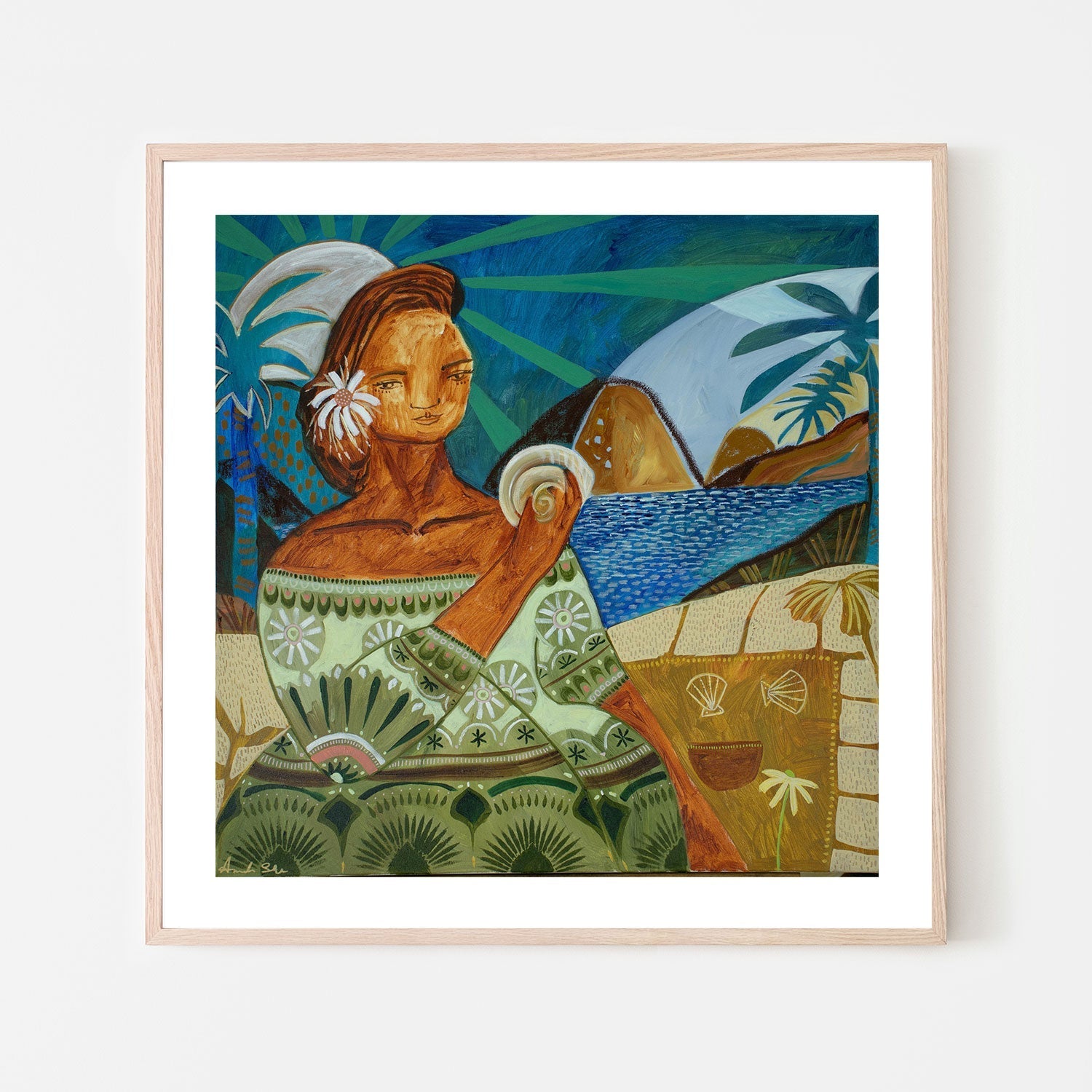 wall-art-print-canvas-poster-framed-Woman With Shell , By Amanda Skye-6