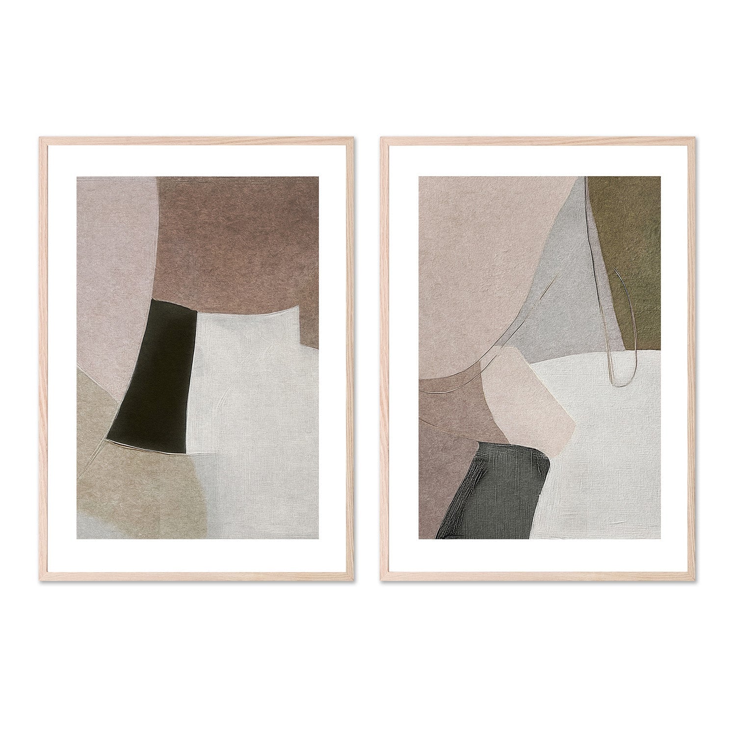 wall-art-print-canvas-poster-framed-Wonder Brown Tones, Style A & B, Set Of 2 , By Alma-6