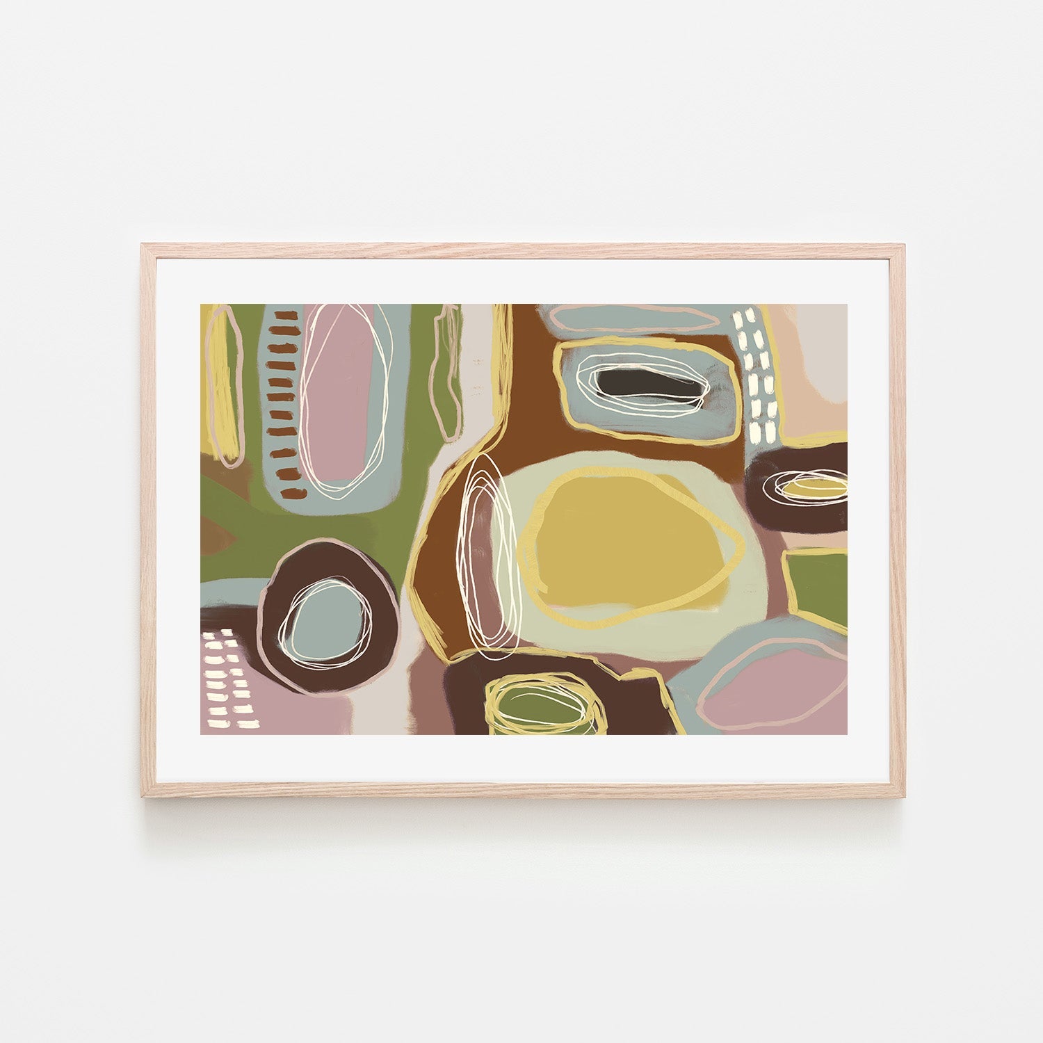 wall-art-print-canvas-poster-framed-Wondering, Brown Green and Yellow-6