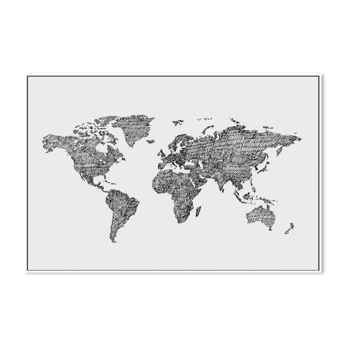 wall-art-print-canvas-poster-framed-World Map Grey-by-Danushka Abeygoda-Gioia Wall Art