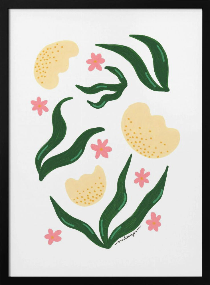 wall-art-print-canvas-poster-framed-Yellow Bells , By Oulaya Kebbaj-3