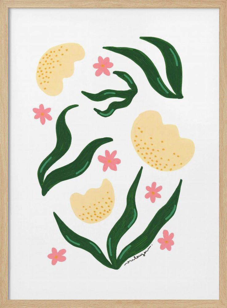 wall-art-print-canvas-poster-framed-Yellow Bells , By Oulaya Kebbaj-4