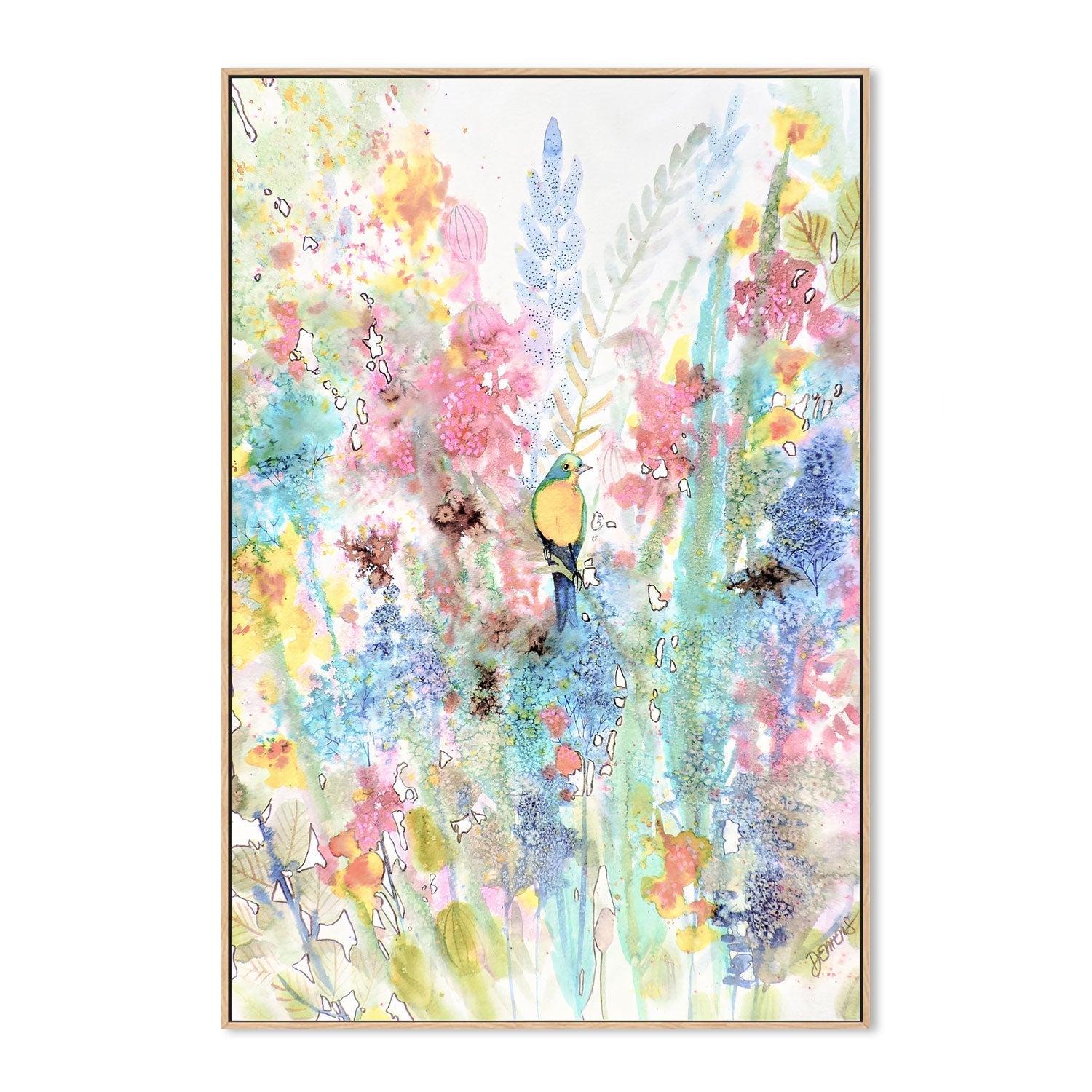 wall-art-print-canvas-poster-framed-Yellow Bird, Style B , By Sylvie Demers-GIOIA-WALL-ART