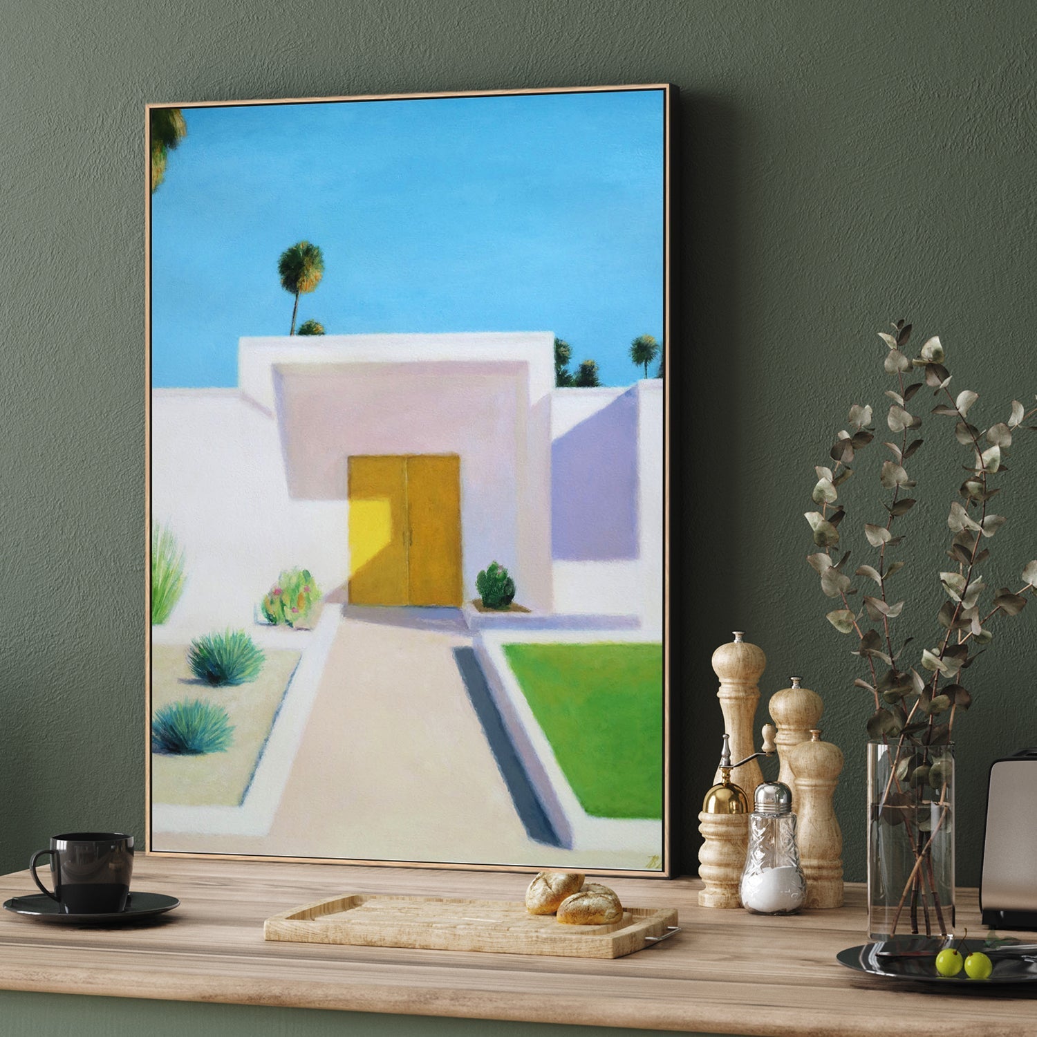 wall-art-print-canvas-poster-framed-Yellow Door , By Ieva Baklane-2