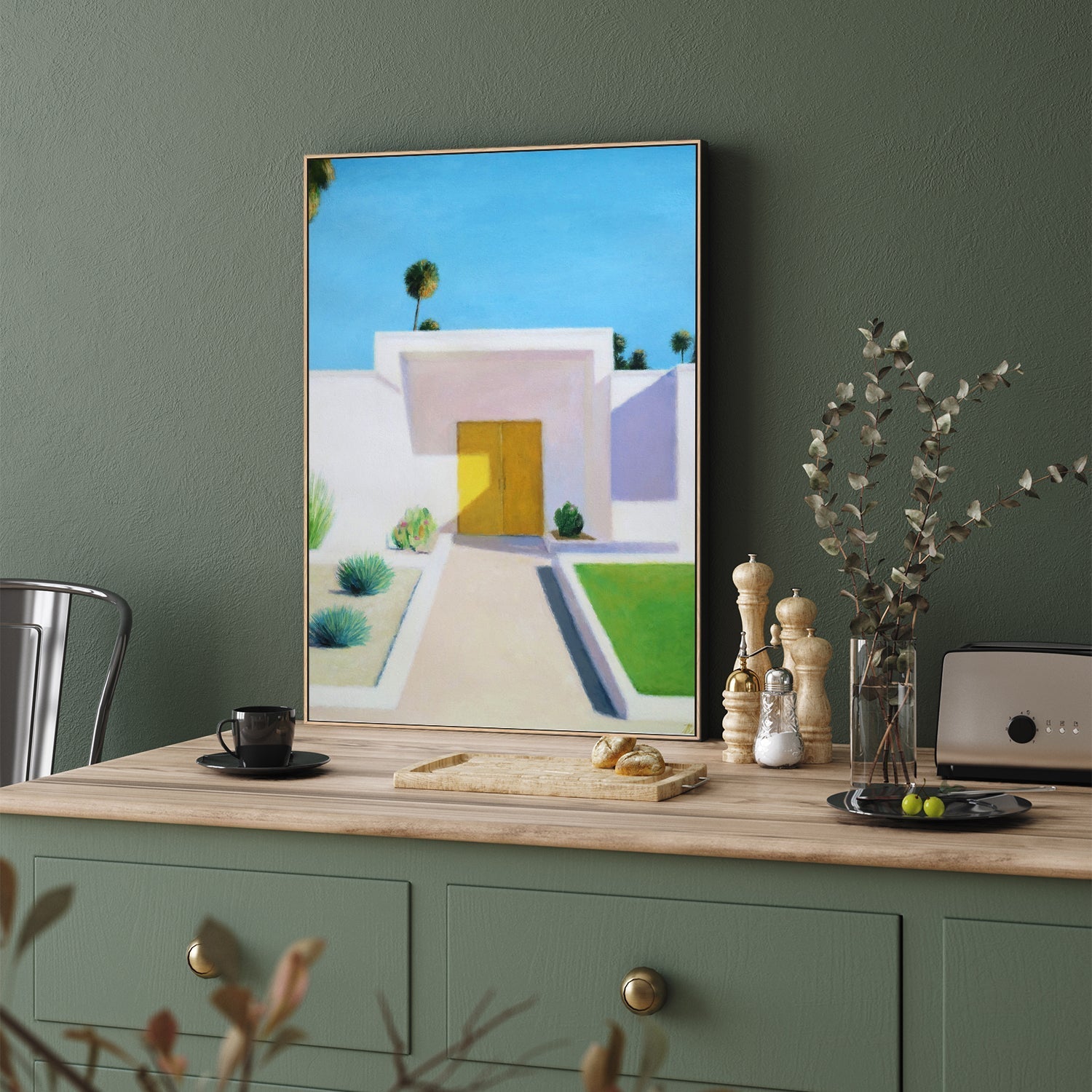 wall-art-print-canvas-poster-framed-Yellow Door , By Ieva Baklane-7
