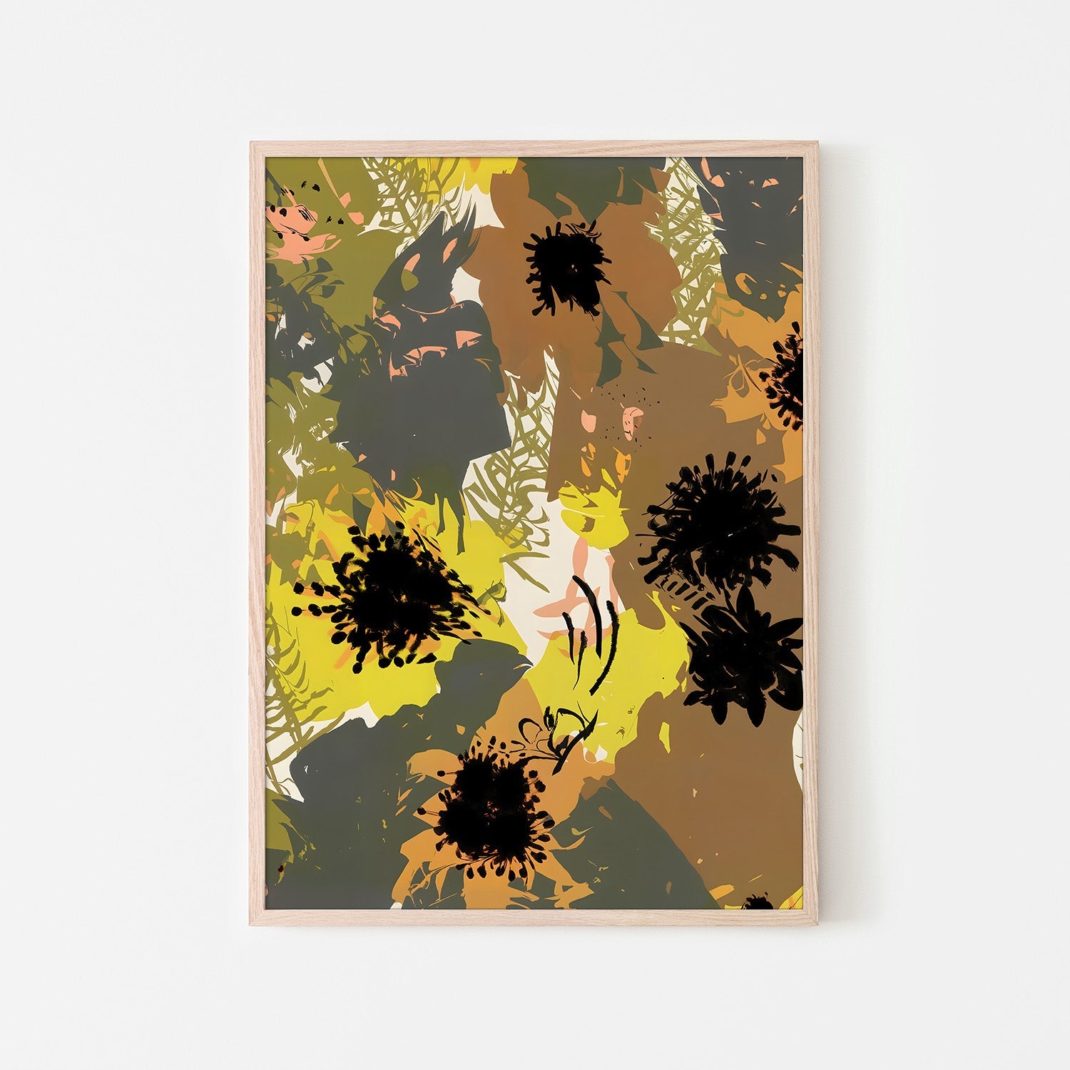wall-art-print-canvas-poster-framed-Yellow Ochre Florals-6