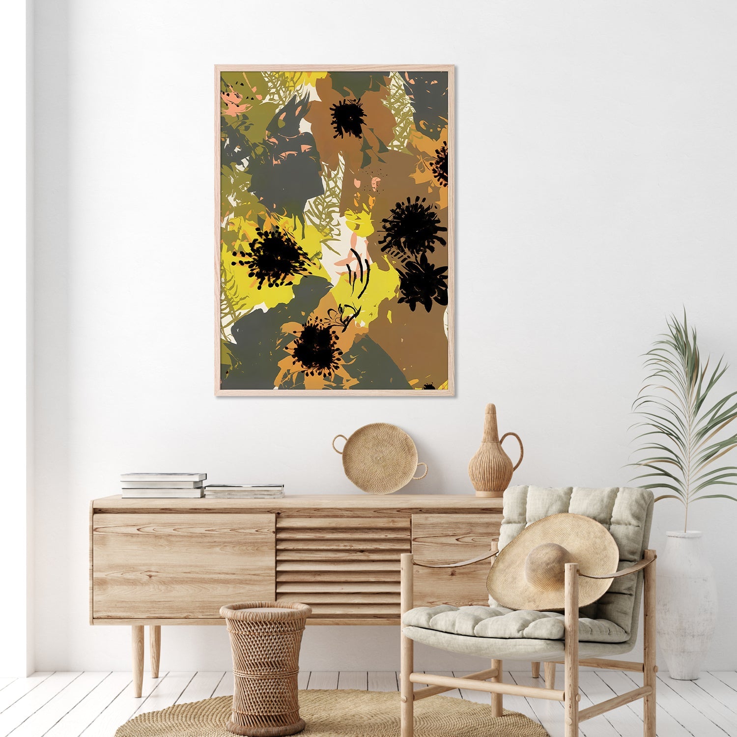 wall-art-print-canvas-poster-framed-Yellow Ochre Florals-9
