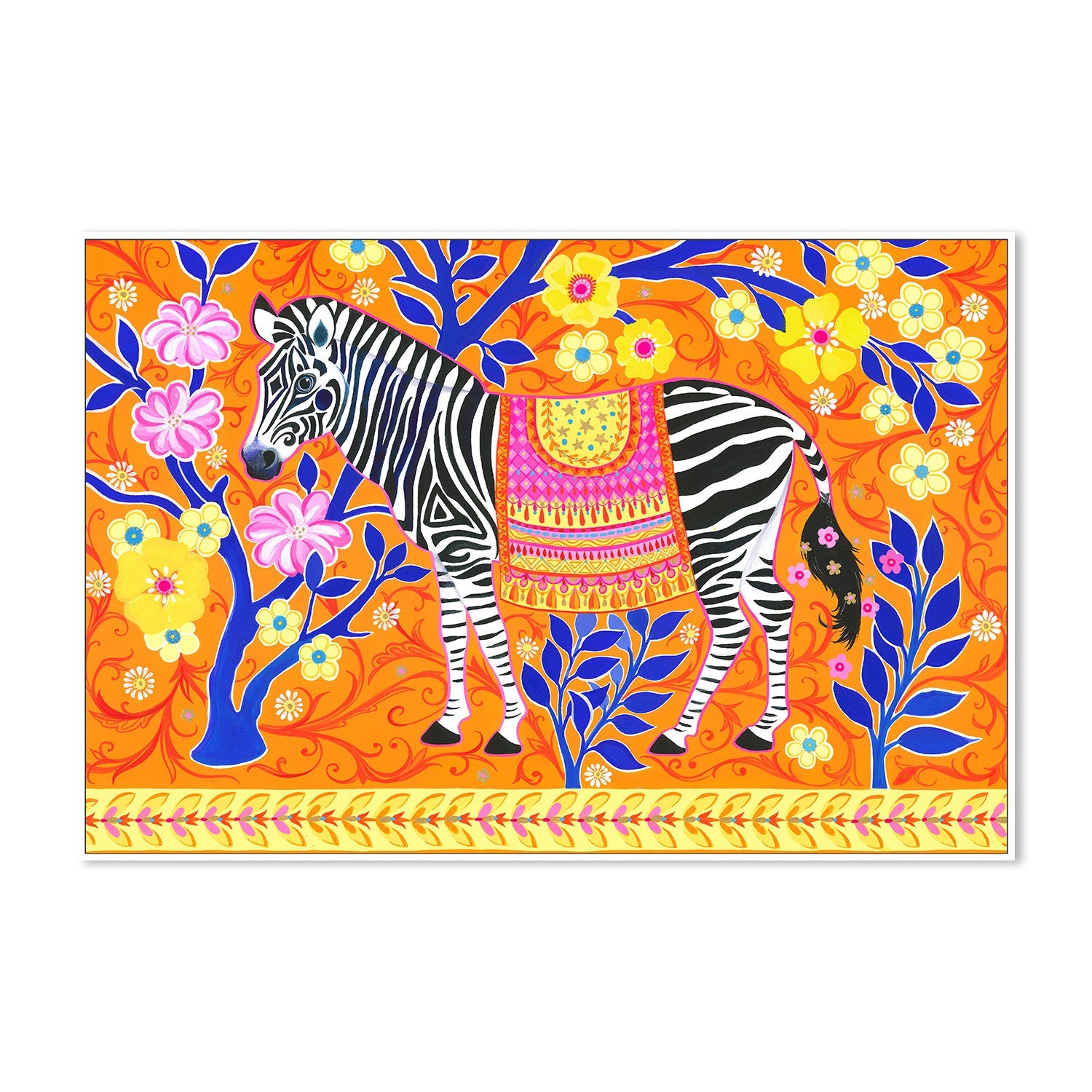 wall-art-print-canvas-poster-framed-Zebra's Vibrant Dream-5