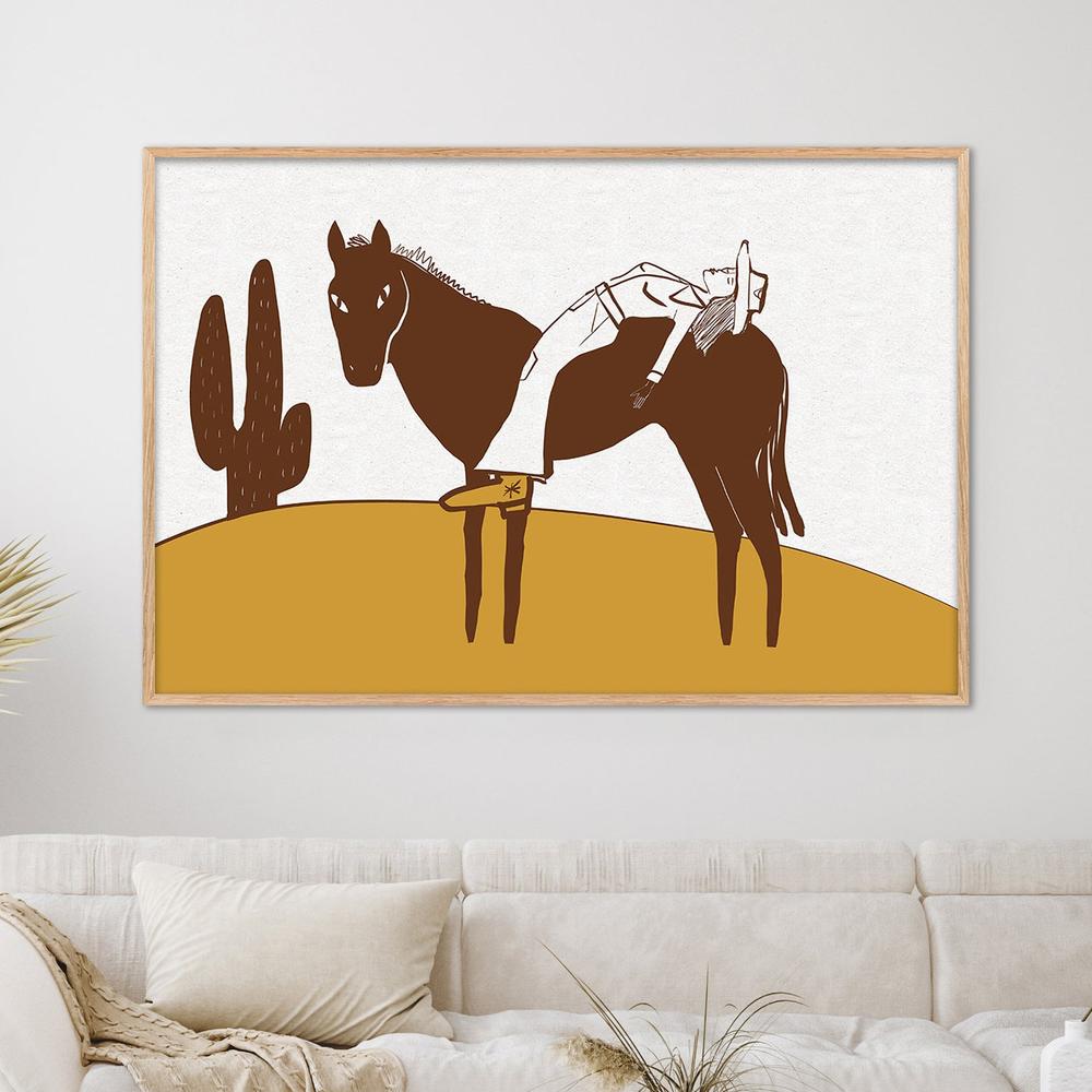 Western Cow Girl Resting-by-Sharyn Bursic-wall-art-print-canvas-poster-framed-Gioia