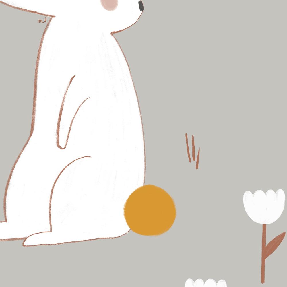 White Bunny Among Flowers-by-Menina Lisboa-wall-art-print-canvas-poster-framed-Gioia