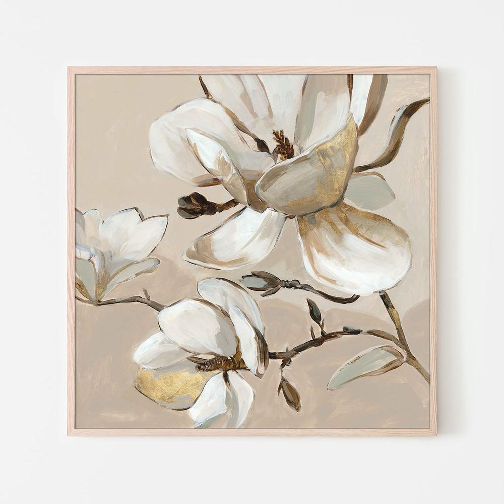 White Magnolia Branch , Style B-by-Jacob Q-wall-art-print-canvas-poster-framed-Gioia