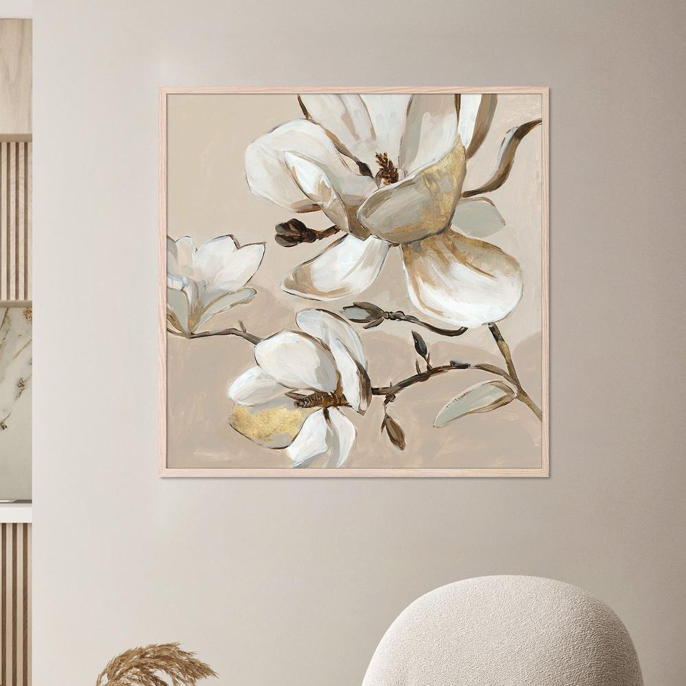 White Magnolia Branch , Style B-by-Jacob Q-wall-art-print-canvas-poster-framed-Gioia