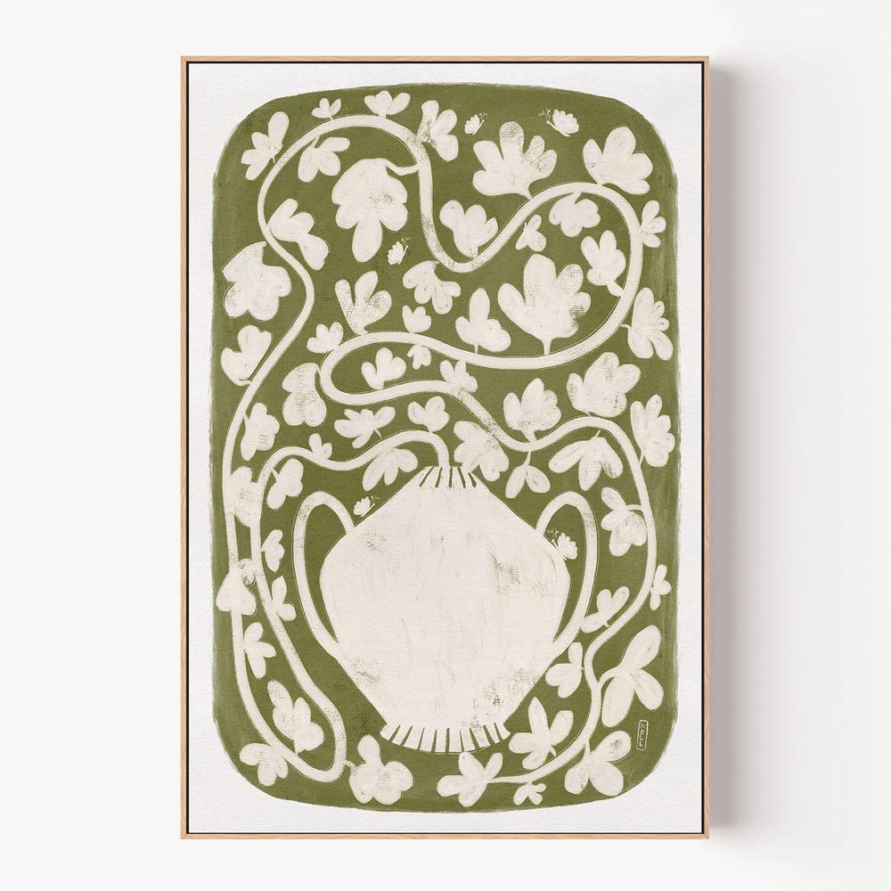 Winding Botanical Vase-by-Dirkie Nell-wall-art-print-canvas-poster-framed-Gioia