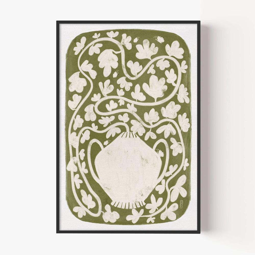 Winding Botanical Vase-by-Dirkie Nell-wall-art-print-canvas-poster-framed-Gioia