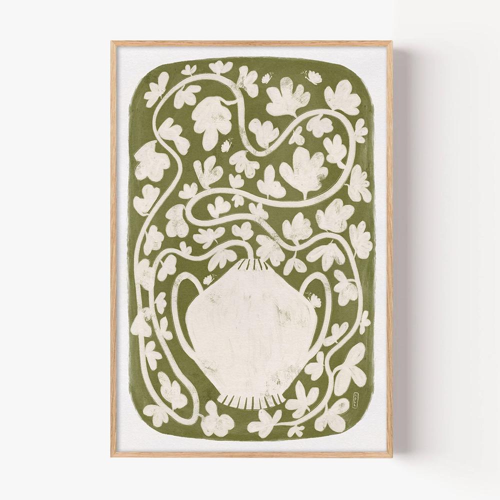 Winding Botanical Vase-by-Dirkie Nell-wall-art-print-canvas-poster-framed-Gioia