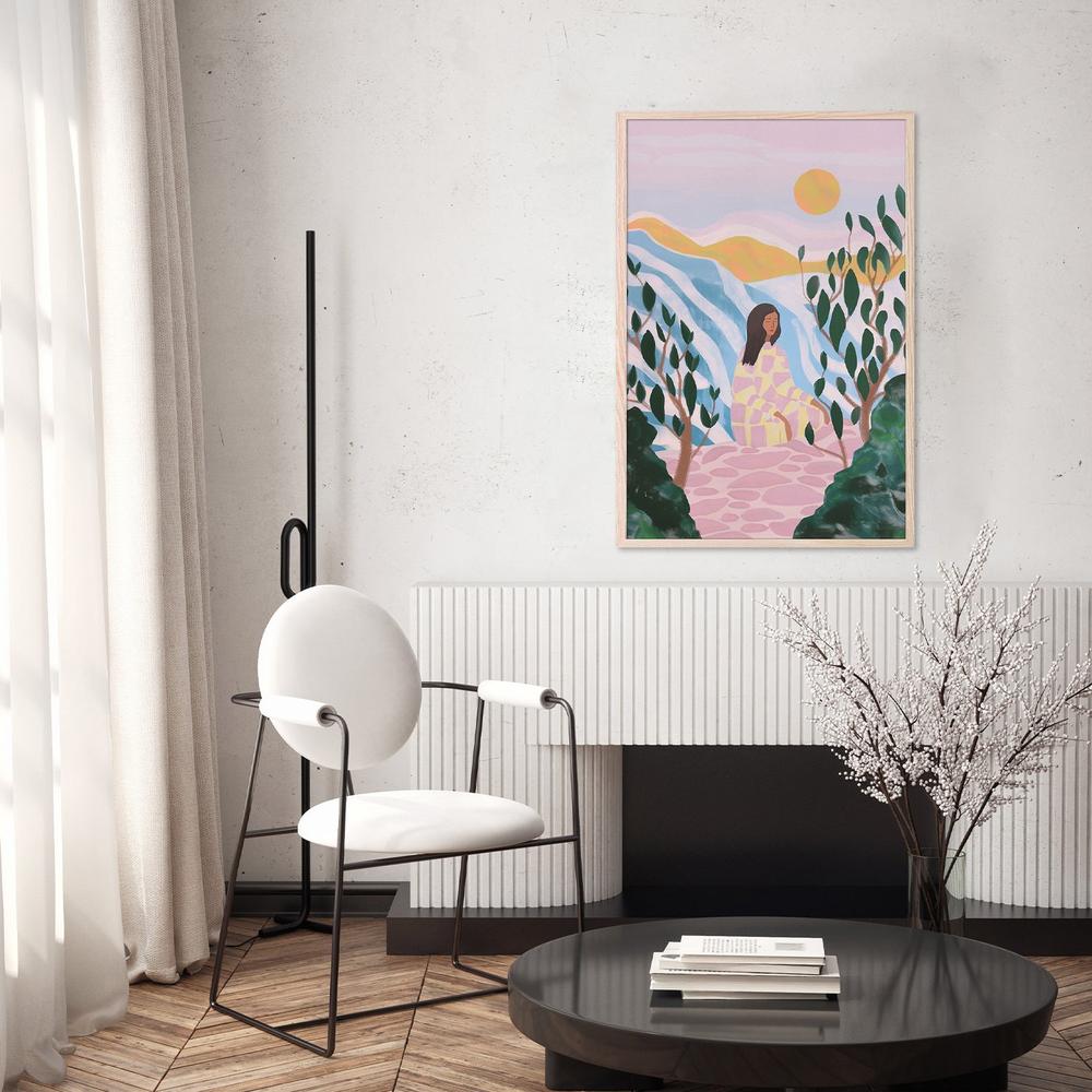 Woman in Serene Landscape-by-Essa Van Reis-wall-art-print-canvas-poster-framed-Gioia