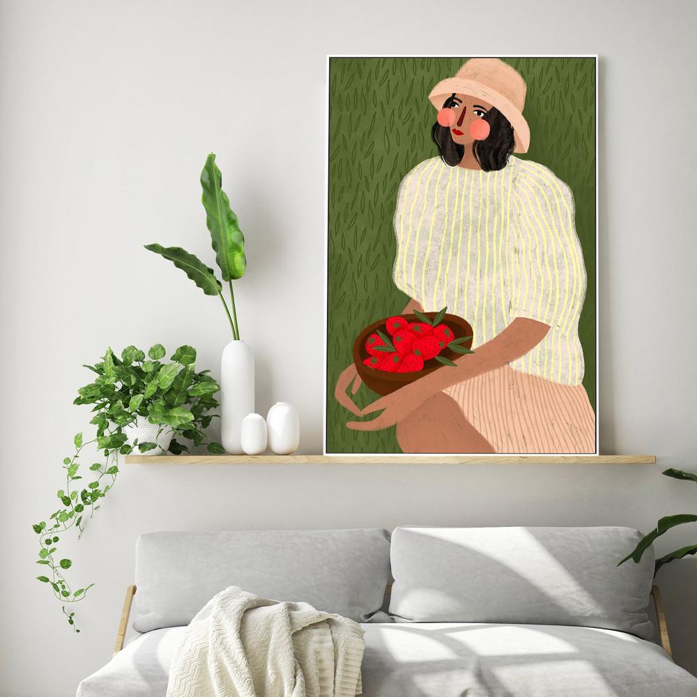 Woman with Berry Bowl-by-Bea Muller-wall-art-print-canvas-poster-framed-Gioia