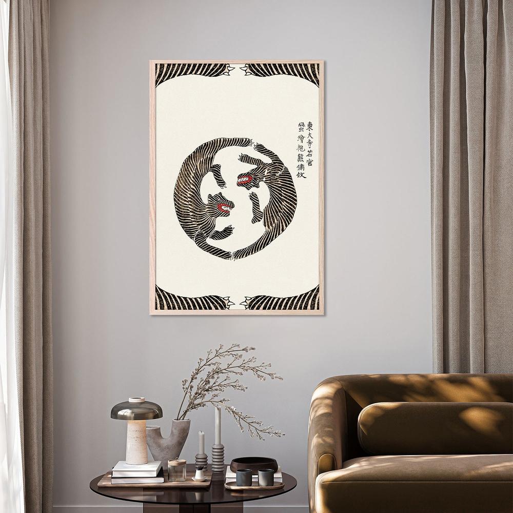 Woodblock Tigers From Yatsuo No Tsubaki (Creative ed.))-by-Taguchi Tomoki-wall-art-print-canvas-poster-framed-Gioia
