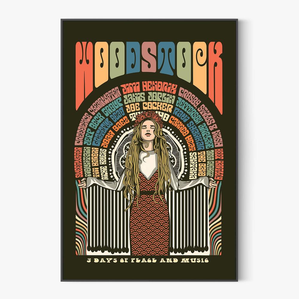 Woodstock Peace Festival-by-Retrodrome-wall-art-print-canvas-poster-framed-Gioia