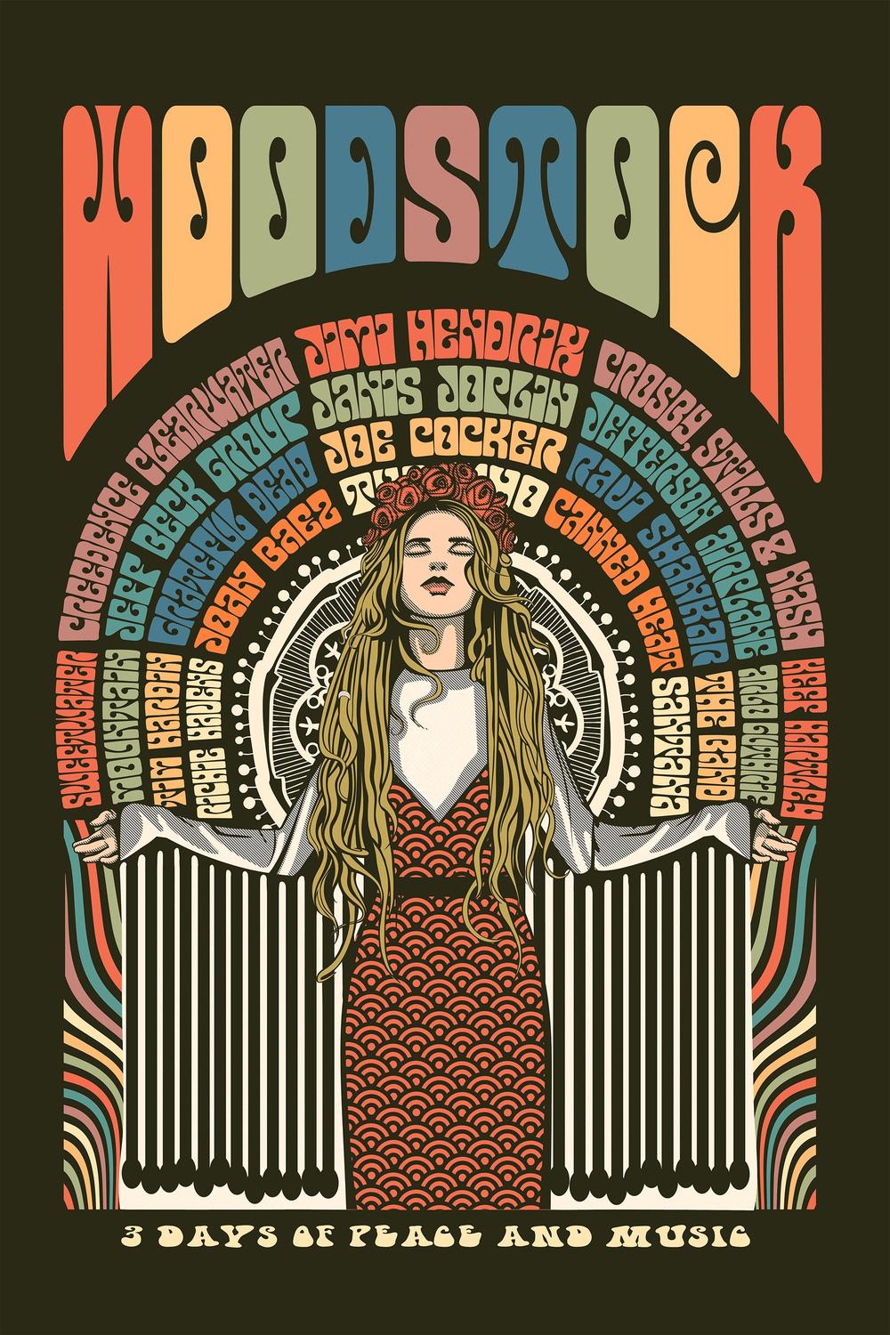 Woodstock Peace Festival-by-Retrodrome-wall-art-print-canvas-poster-framed-Gioia
