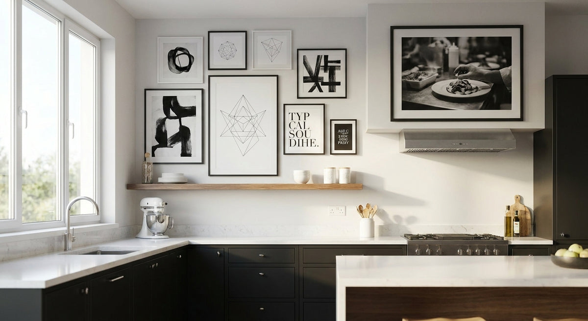 Best black and white wall art for modern kitchens