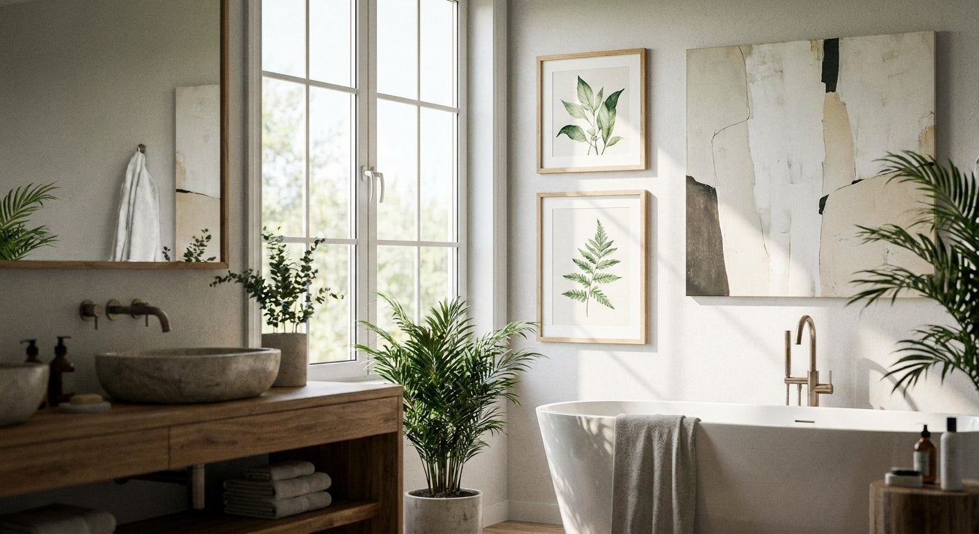 Bathroom wall art for spa-style bathrooms