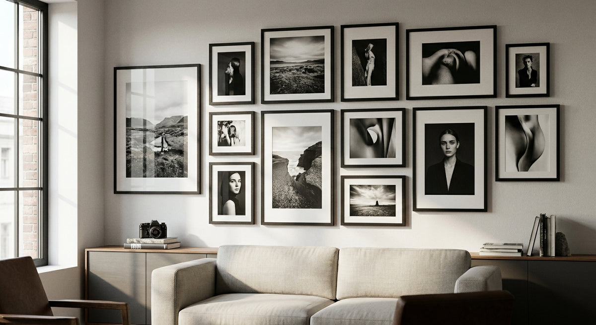 Black and white photography wall art