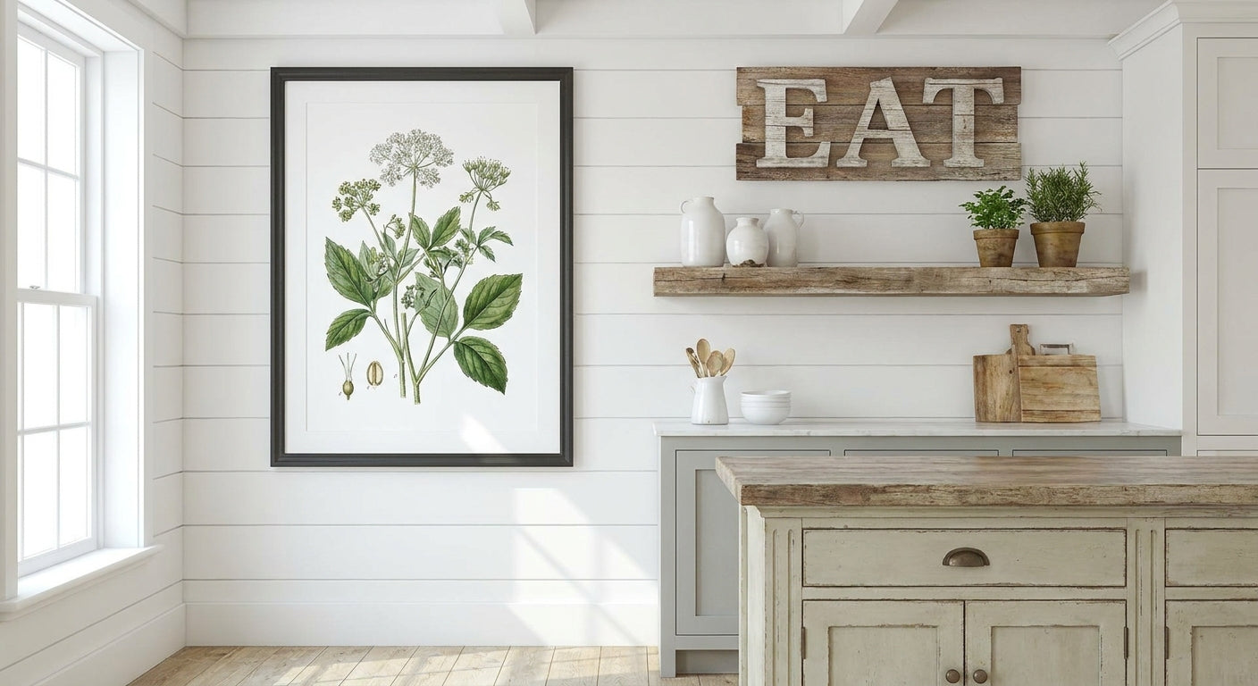Kitchen wall art for modern farmhouse kitchens