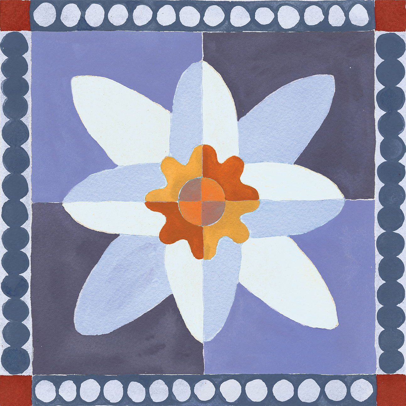Daffodil Tile Blue