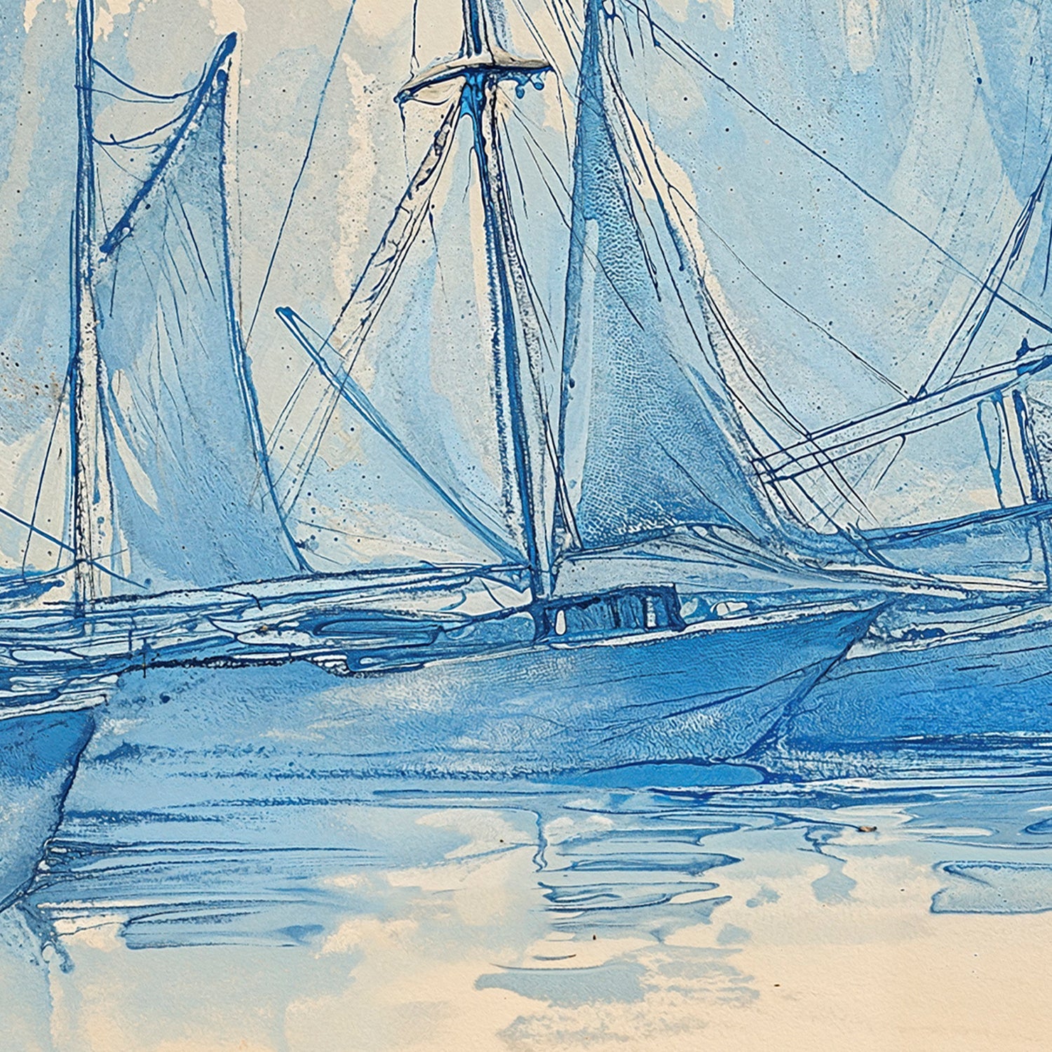Blue Sailboats
