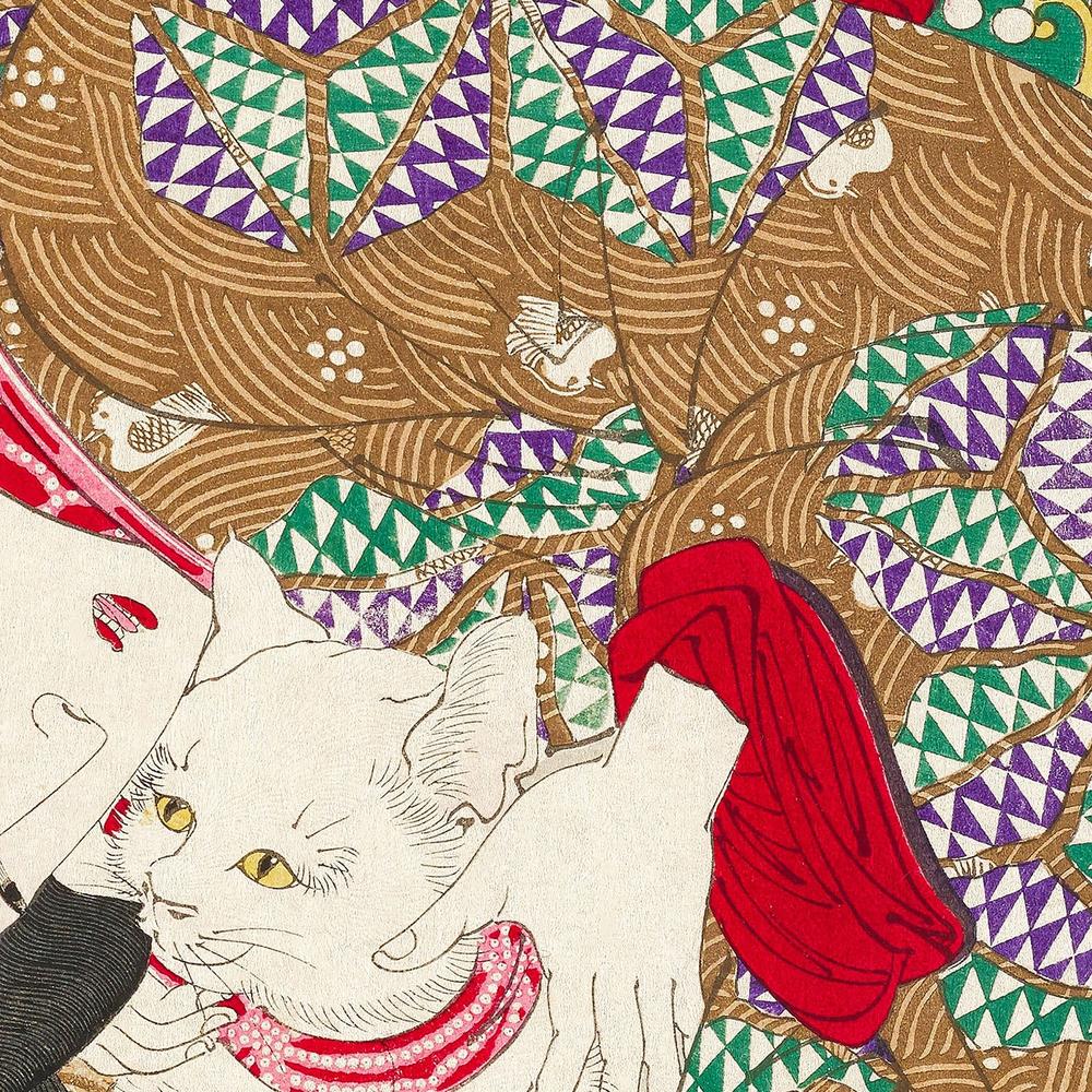 Woman With Pet Kansei Era (1888)