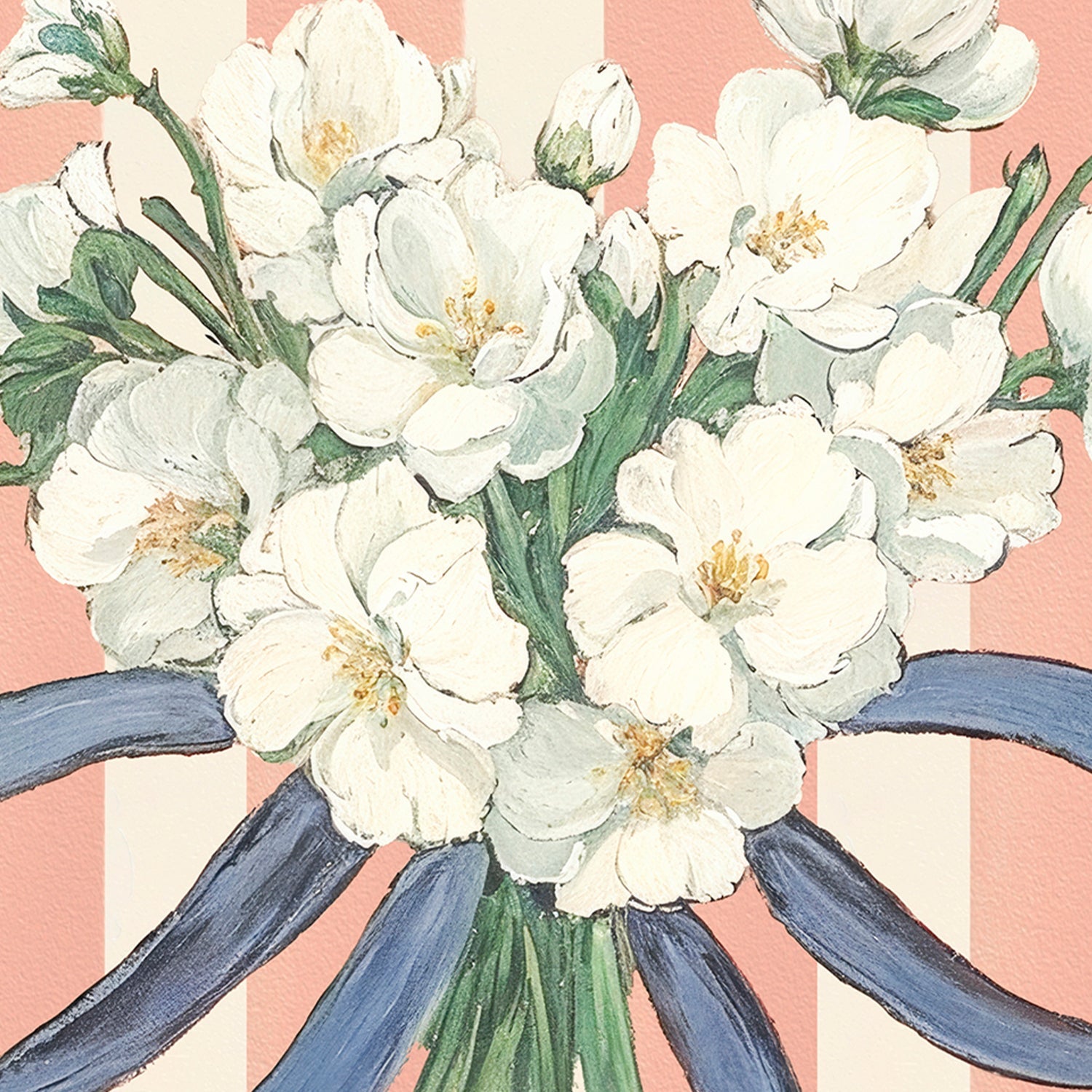 Striped Floral Bow