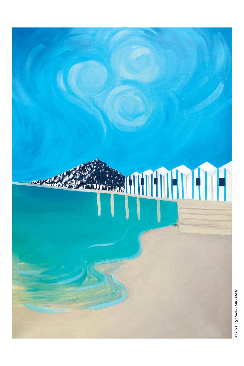 Vibrant Coastal Huts