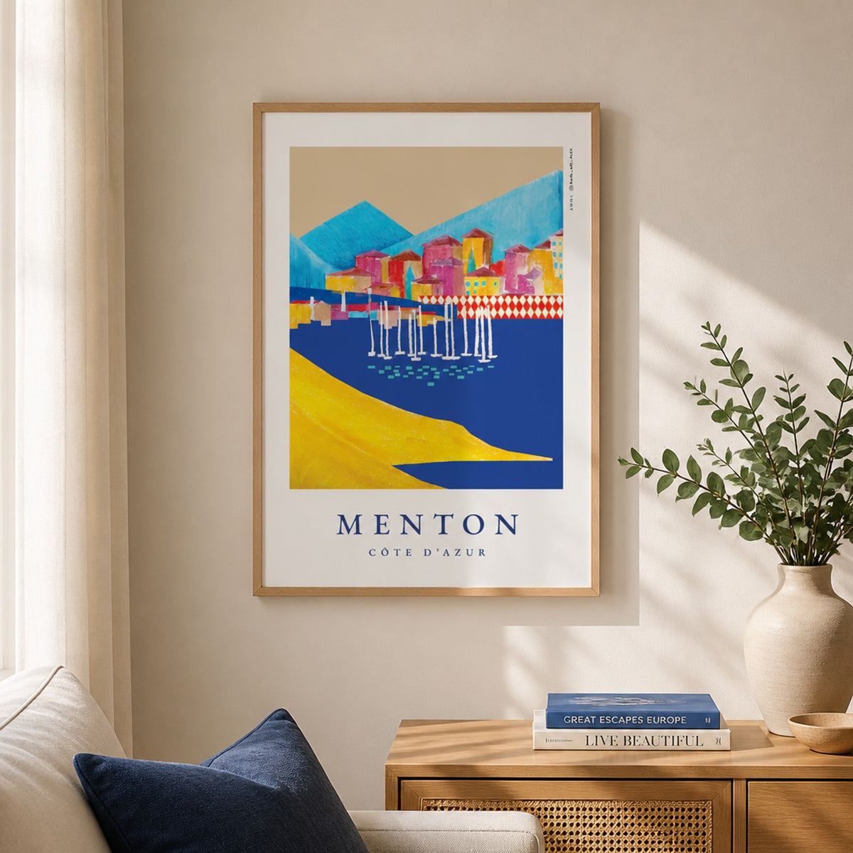 Vibrant Menton Harbor