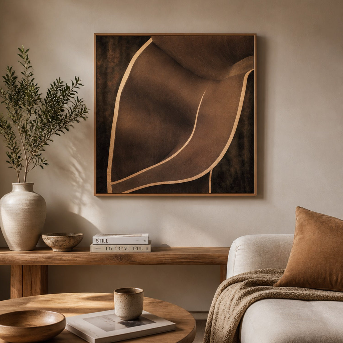 Brown Flowing Curves