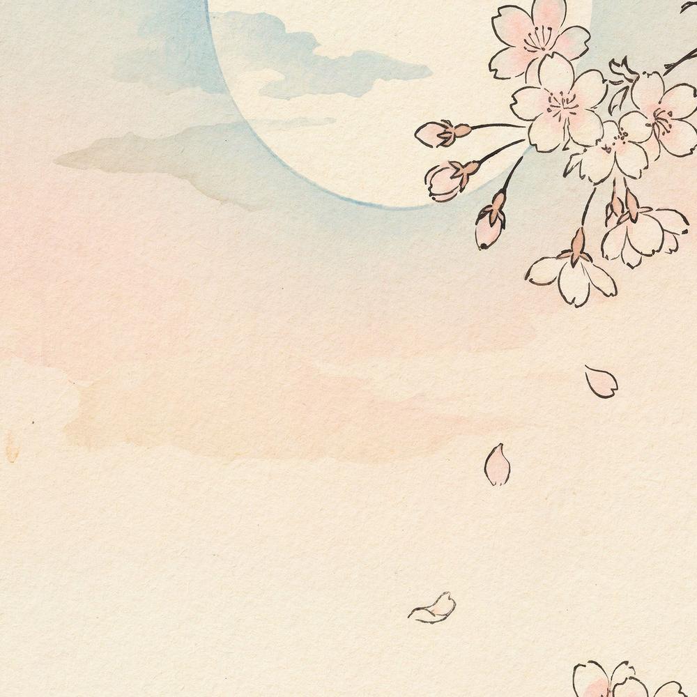 Spring Moon Bird Blossoms