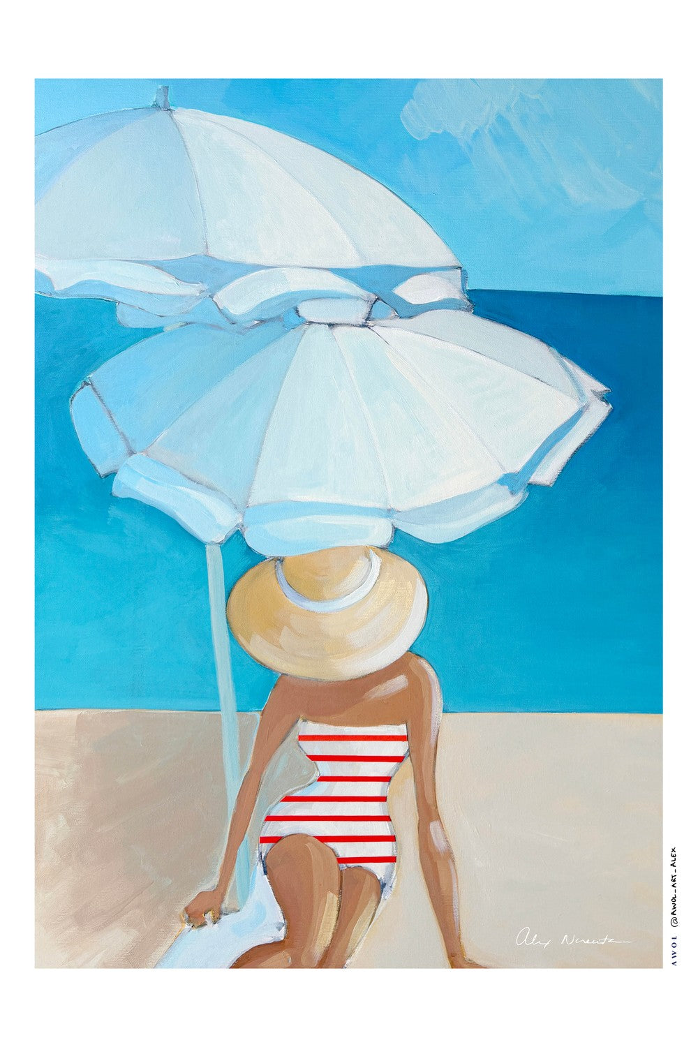 Striped Swimsuit Beach