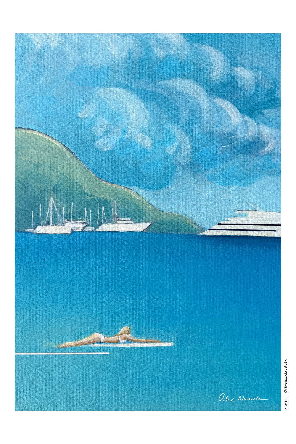 Floating On Blue Sea