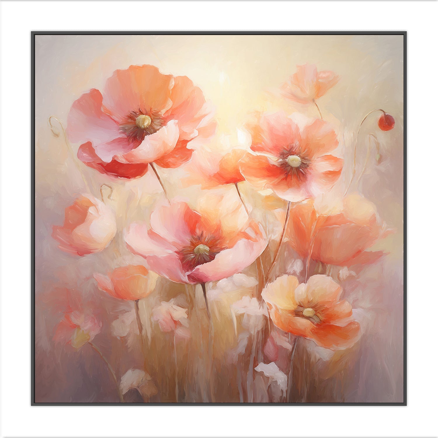 Peach Fuzz Poppies , Style A, By Accent Art Studio
