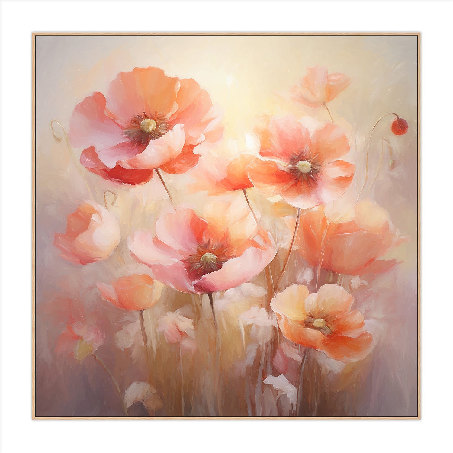 Peach Fuzz Poppies , Style A, By Accent Art Studio