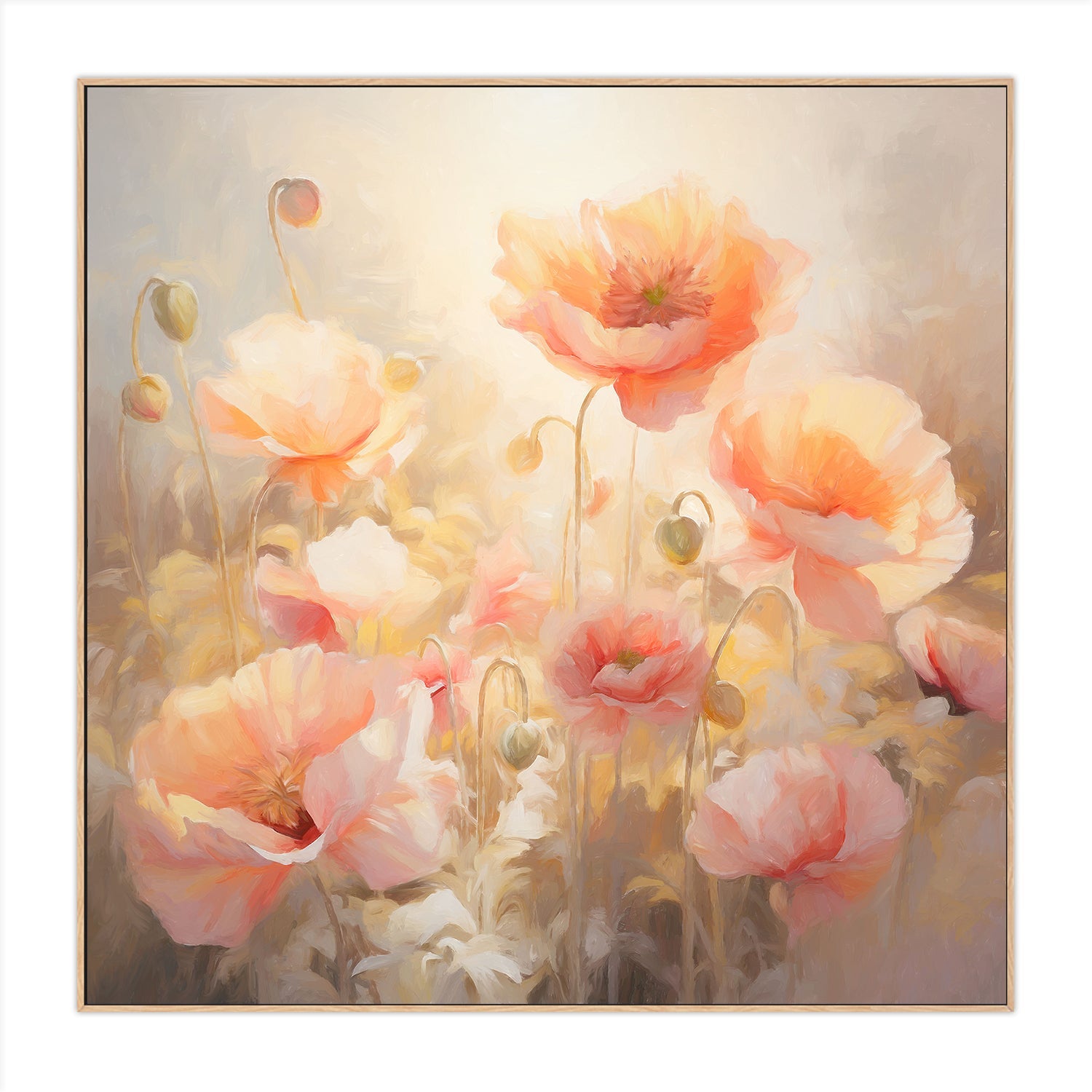 Peach Fuzz Poppies , Style C, By Accent Art Studio