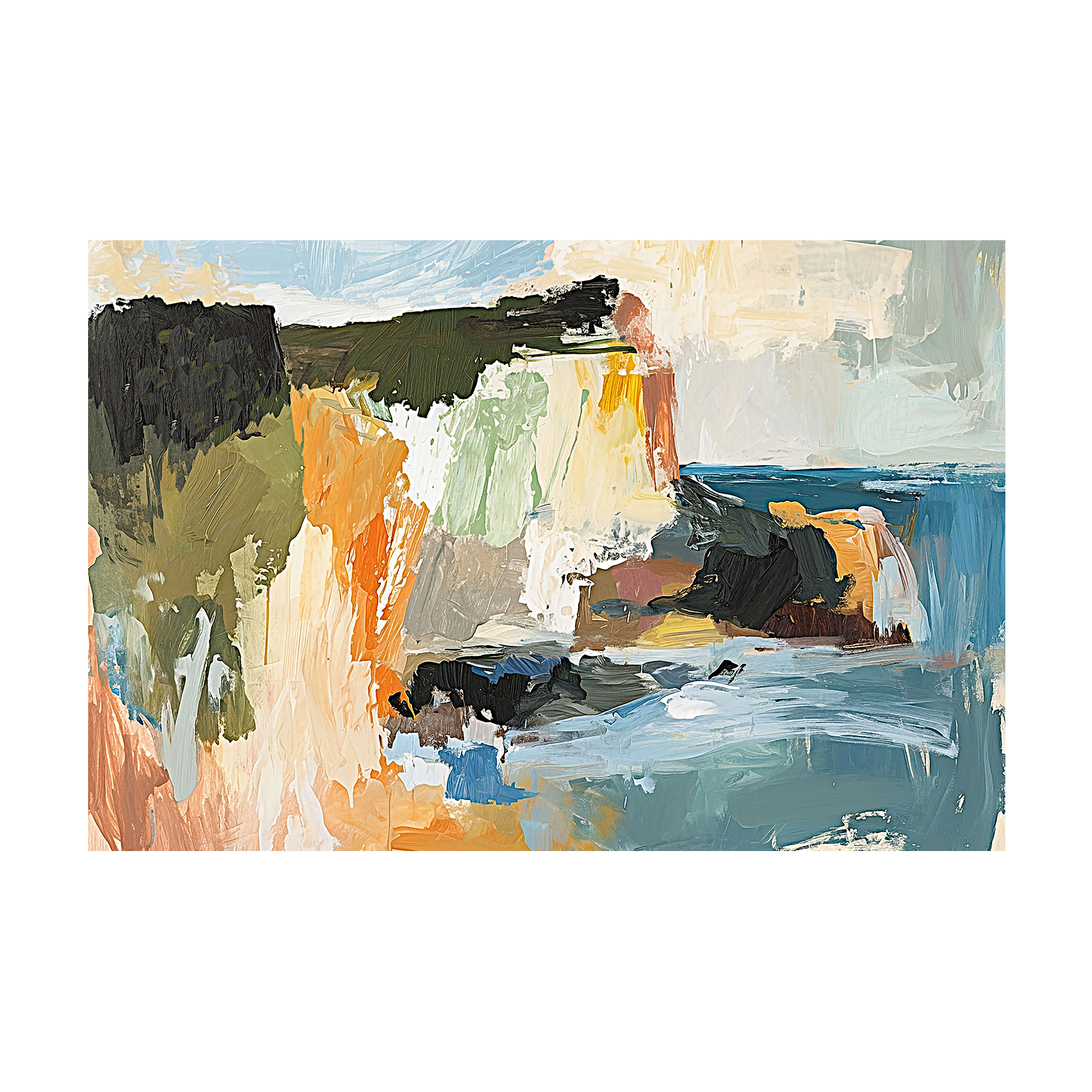 Green Rugged Coastline , By Accent Art Studio