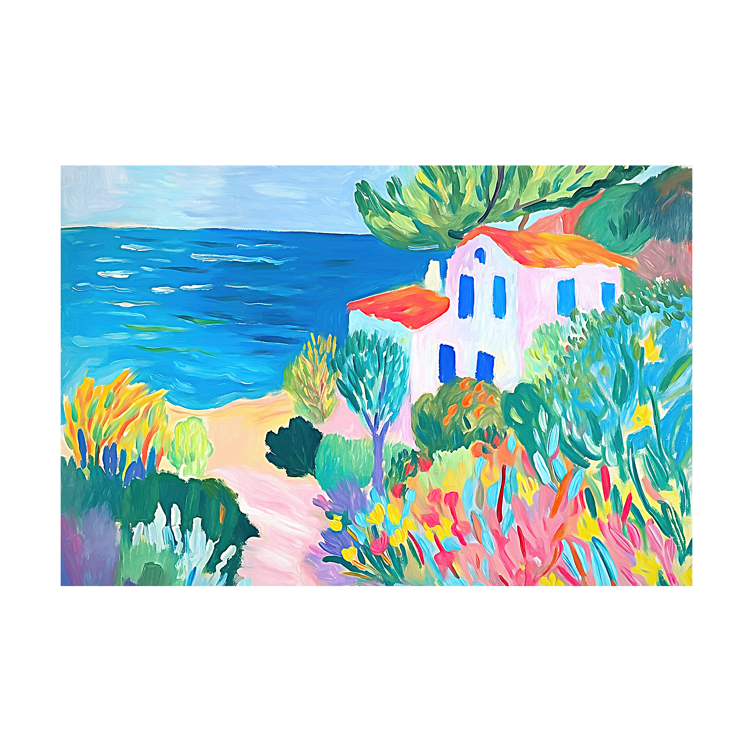 House On The Beach , Style A , By Accent Art Studio