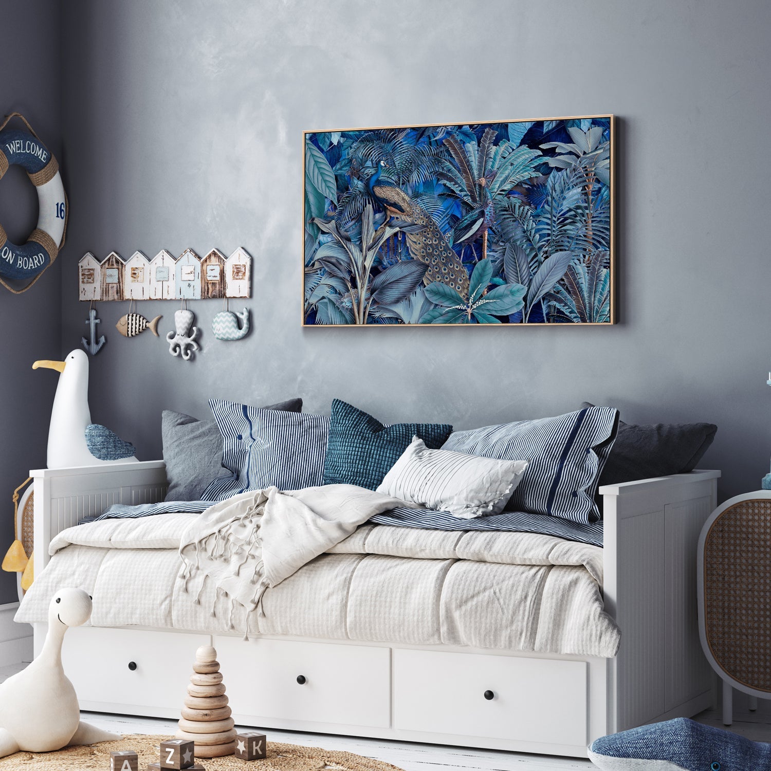 Jungle Birds In Blue, By Andrea Haase